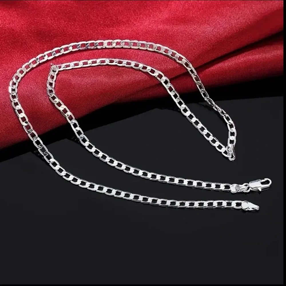 925 Silver Chain Necklace Unisex-Sophisticated Brand Ideal for wedding. - Picture 3 of 5